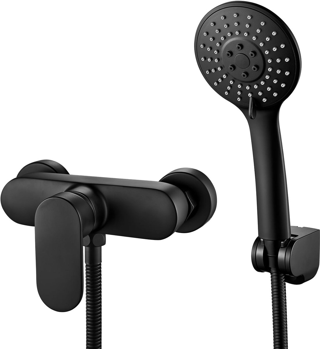 Ibenzoa® Stijlvolle Mat Zwarte Douchekraan Met Multifunctionele Handdouche En Instelbare Waterstraalopties