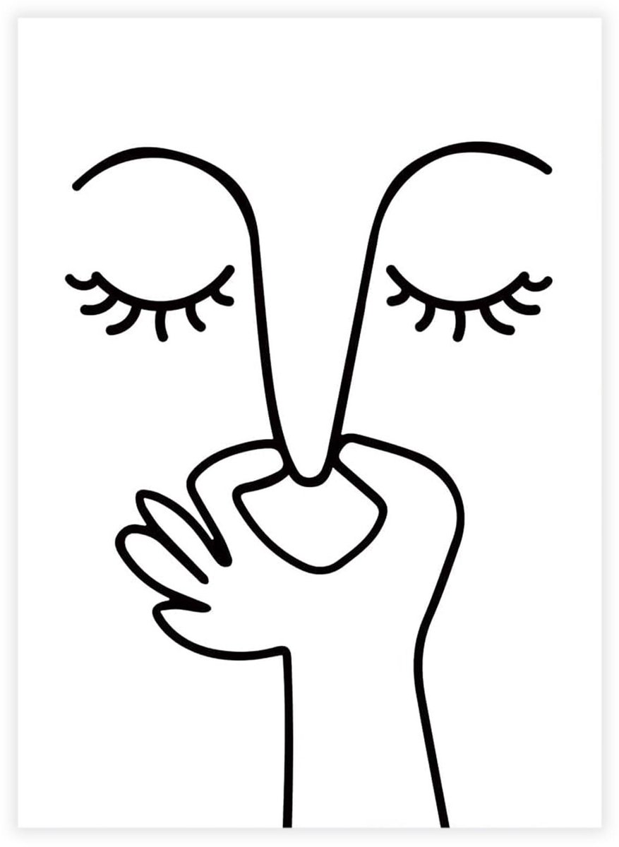 Ibenzoa Artistieke Badkamerdecoratie Posters voor Unieke Wandstijl in Toilet of Gastenbadkamer, 20 x 30 cm wit