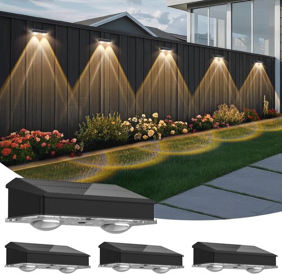 Hi - solar tuinlampen grond - zonne-energie, crackle-glas - set van 4 stuks