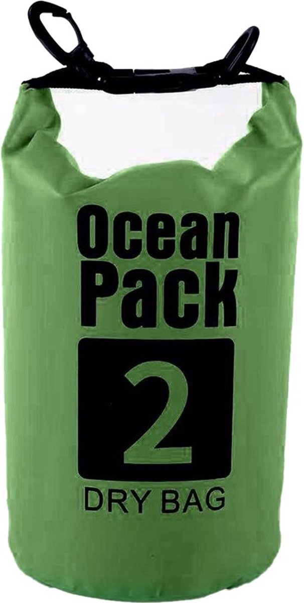 Waterdichte Tas - Dry bag - 2L - Groen - Ocean Pack - Dry Sack - Survival Outdoor Rugzak - Drybags - Boottas - Zeiltas