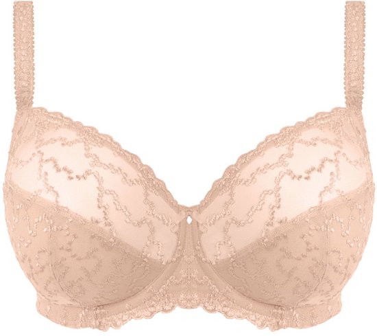 Elegante beugel bh met mooi borduursel - wit, Cup D