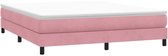 vidaXL - Boxspring - zonder - matras - fluweel - roze - 180x210 - cm