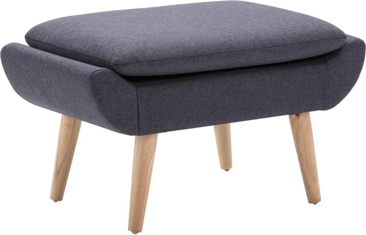vidaXL Voetenbank - 73x43x42 - cm - stoffen - bekleding - donkergrijs