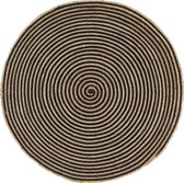vidaXL - Vloerkleed - handgemaakt - met - spiraal - ontwerp - 120 - cm - jute - zwart