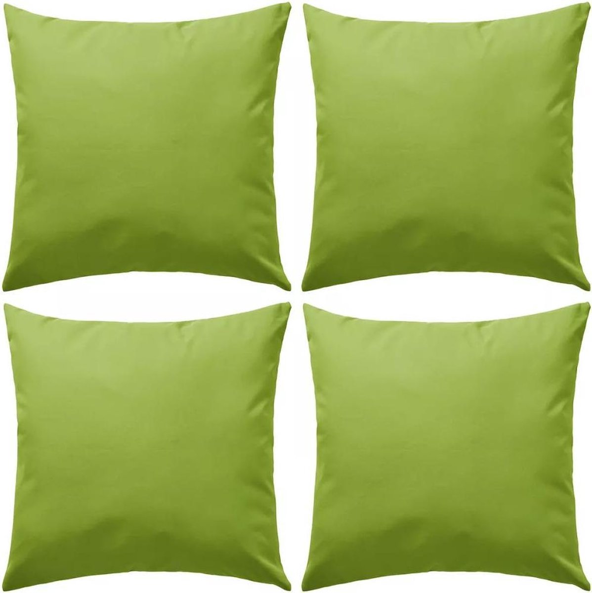 vidaXL Buitenkussens - 45x45 - cm - appeltjesgroen - 4 - st