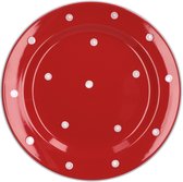 Assiette plate Emily 27 cm rouge à pois blancs