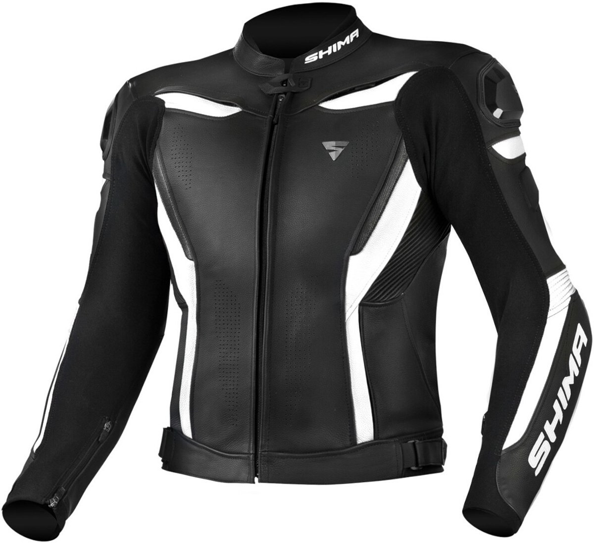 SHIMA Chase Zwart Wit Leren Motorjas - Jas