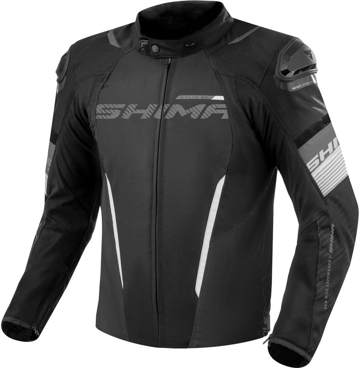 SHIMA Solid 2.0 Waterproof Zwart Wit Textiele Motorjas - Jas