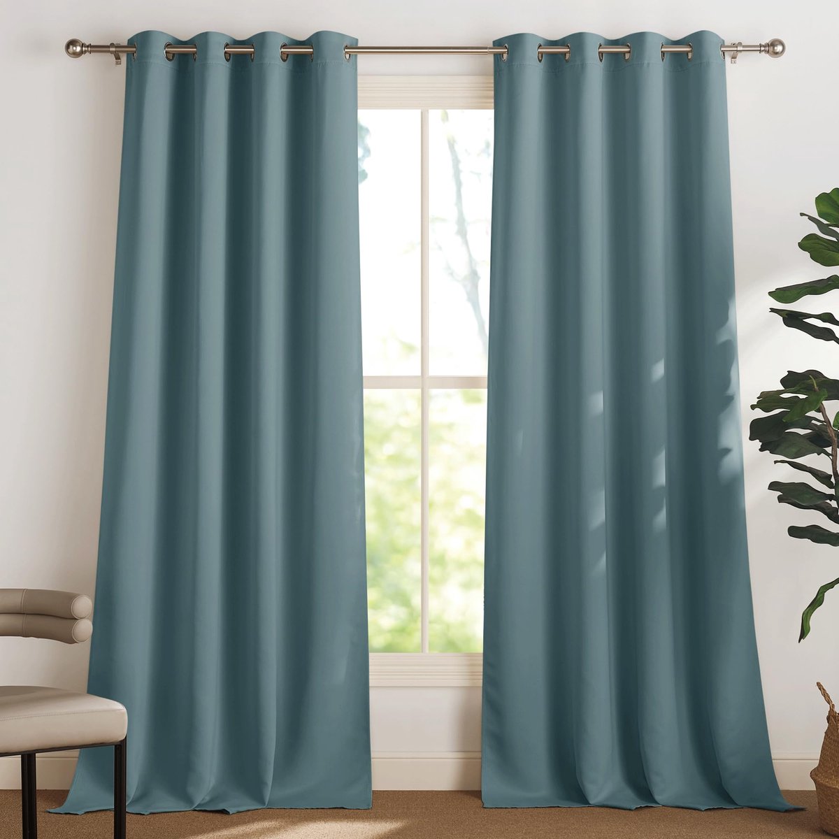 Ibenzoa Stijlvolle Verduisteringsgordijnen met Isolerende Eigenschappen voor Optimale Comfort en Privacy Arctisch blauw