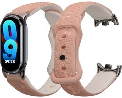 kwmobile smartwatch polsband geschikt voor Xiaomi Mi Band 10 / Mi Band 9 / 8 bandje - Horlogeband met reliëfprint - Siliconen sporthorloge band - Gestanst patroon design