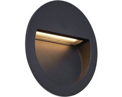 QAZQA gem round - Moderne LED Wandlamp voor buiten - 1 lichts - D 6.8 cm - Zwart - Buitenverlichting