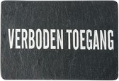 Leisteen Bordje  deurplaat 'verboden toegang' - 12 x 8 cm