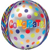 Helium Ballon Gefeliciteerd Rond 40x30cm leeg