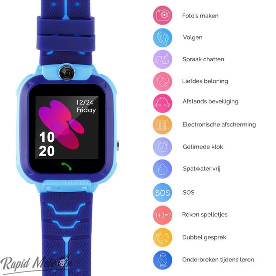 Rapid Meteor® GPS Horloge Kind Smartwatch Kinderen - Blauw - SOS Functie |  Bestel nu!