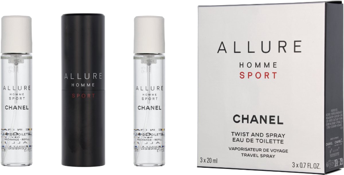 Chanel Allure Homme Sport 3 x 20 ml - Eau de Toilette - Herenparfum - Navulbaar – foto 6