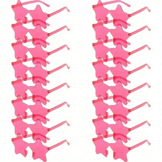 T.O.M.- Zonnebril Ster- Fucsia Roze- Sterren bril- Fucsia-Carnaval bril- Festival bril- Zonnebril Love- Foute Party bril- Grappige bril van T.O.M. — afbeelding 4