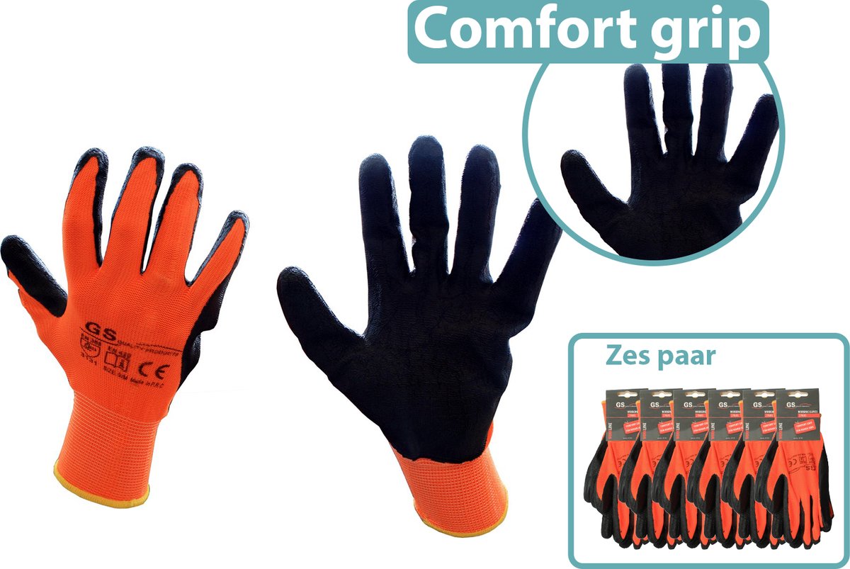 6x GS Werkhandschoenen