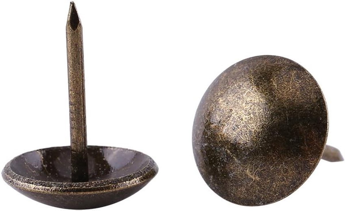 100 stuks vintage bekleding nagels ronde grote kop bronzen metalen decoratieve nagels tapijt nagels voor tags meubels bank schoen deur tack stud (glad 13 * 17 mm verdikt)
