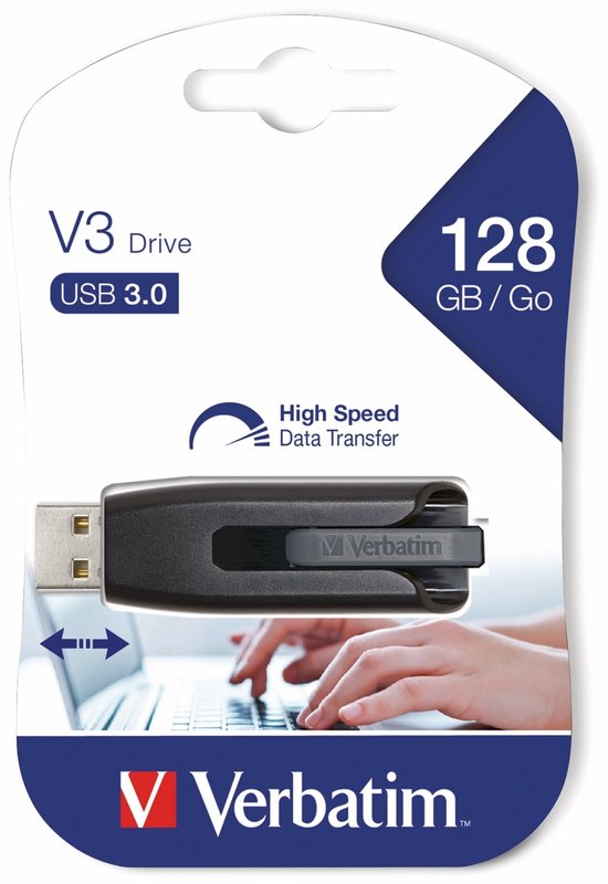 Clé USB Verbatim V3 128 GB USB 3.2 (1è gén.) (USB 3.0)