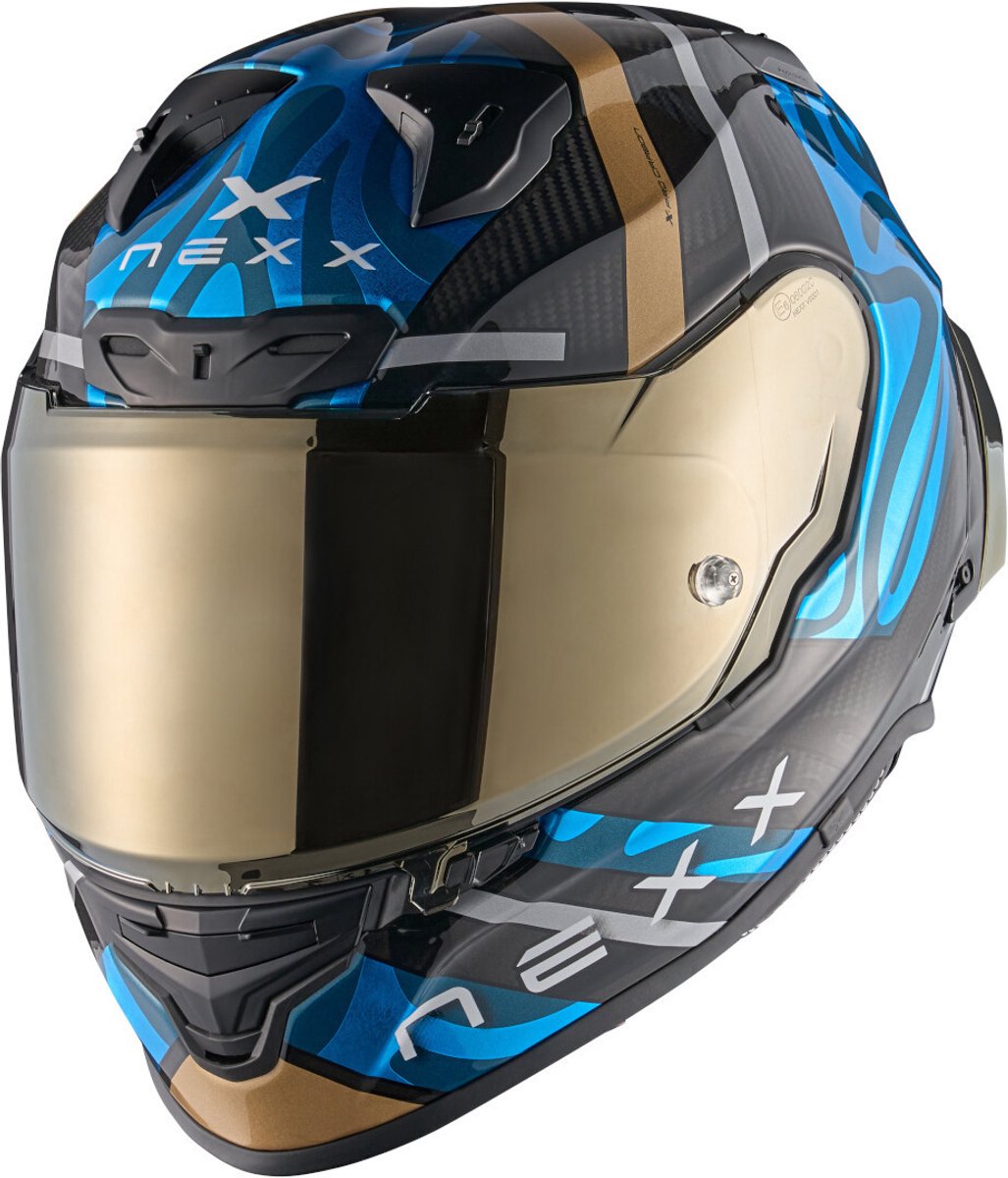 Nexx X.R3R Swirl Carbon Blauw Integraalhelm - Maat XL - Helm