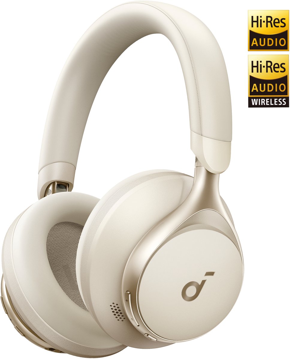 Afbeelding 2 van soundcore by Anker Space One Draadloze Over-ear Koptelefoon Wit - Headphones - Active Noise Cancelling, Multipoint Connection, 55 uur accuduur, Bluetooth 5.3, LDAC, Hi-Res Certified