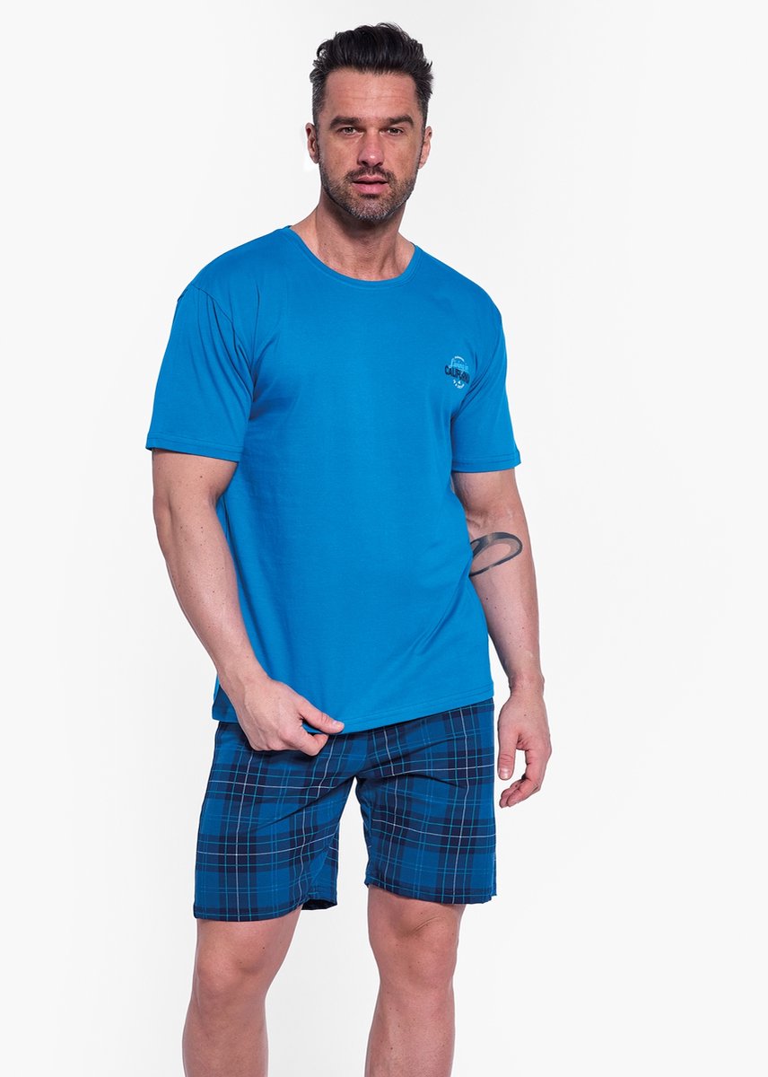 Cornette Katoenen Pyjama Heren Volwassenen Korte Mouw Korte Broek Shortama California 326/186 M