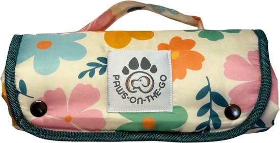 PawsOnTheGo Flora – Hondenmat Groot 100 x 140 cm – Voor Reizen, Vakantie, Auto & Tuin – Makkelijk op te Bergen