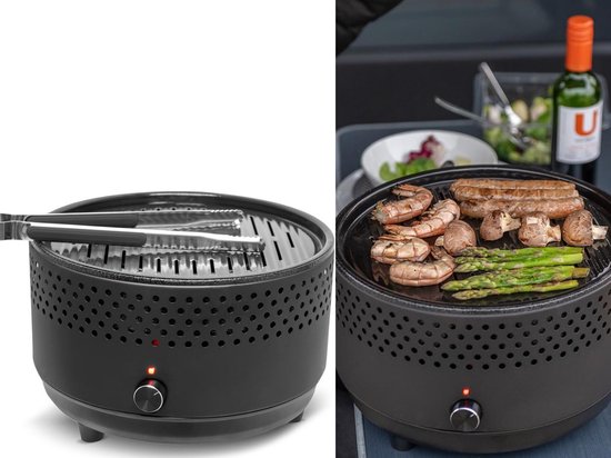 Fameilleur barbecue- draagbaar- makkelijk verplaatsbaar- compact- grill- tafel grill- grillplaat-Draagbare Barbecue – Rookvrij Grillen op Balkon of Terras – Compact, houtskool, Afwasbaar en Ideaal voor Houtskool of Briketten- houtskool of briket