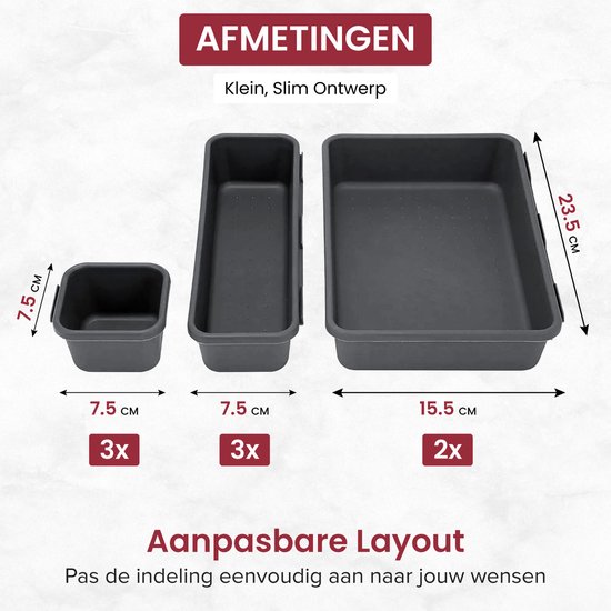 ZoeZo Lade Organizer - Bureaubakjes - Ladebakjes - 8-Delig - Bol