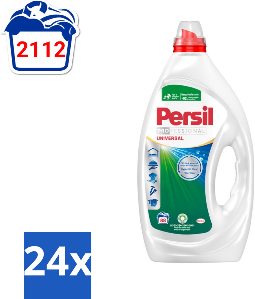 24 x Persil Professional - Universal - Vloeibaar Wasmiddel - Witte en Gekleurde Was - 88 Wasbeurten - Wasmiddel - Vloeibaar Wasmiddel - Persil - Vlekken Verwijderen - Wasmachine Reinigen