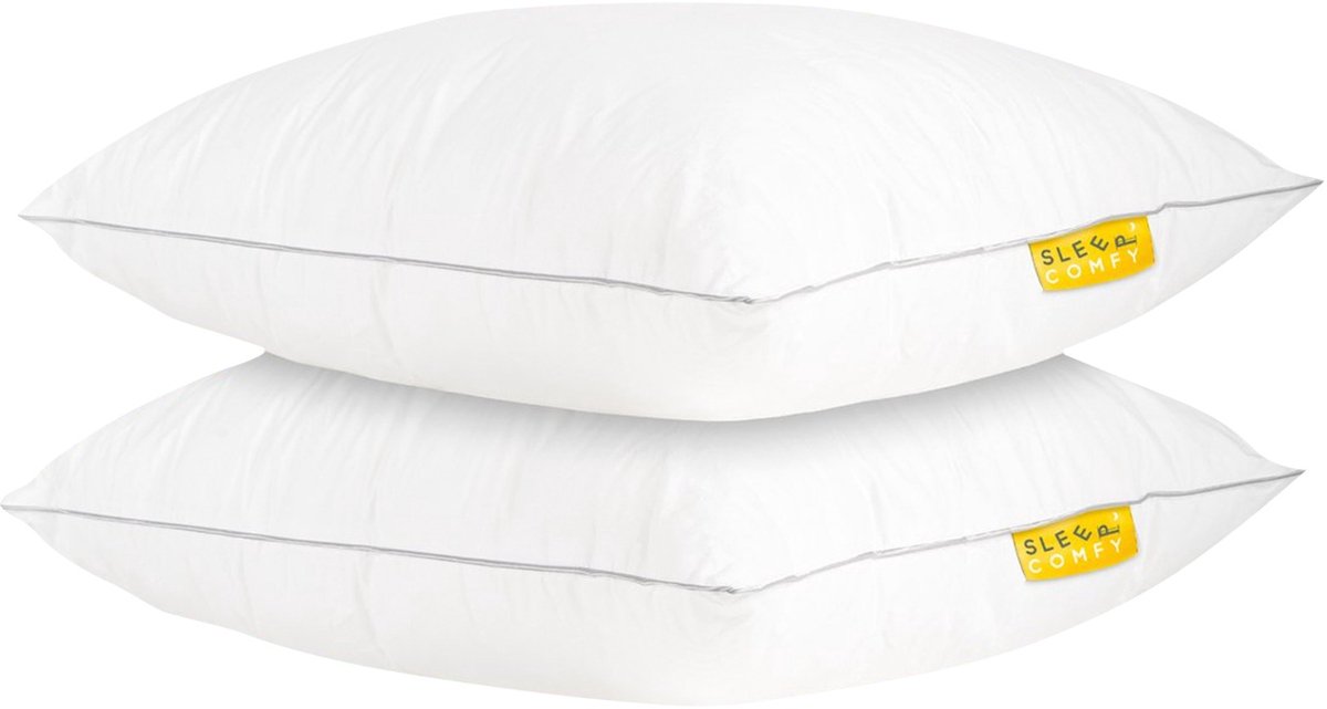 Sleep Comfy Hotelkwalitetit Hoofdkussen | 60x70 cm - Set van 2 - Ultiem Comfort - Verlicht Nek- en Rugklachten - Orthopedisch & Ergonomisch - Geschikt voor Alle Slaaphoudingen