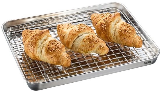 Plaque de cuisson GEFU VARIADO avec grille de refroidissement amovible 31,5 x 24,5 cm