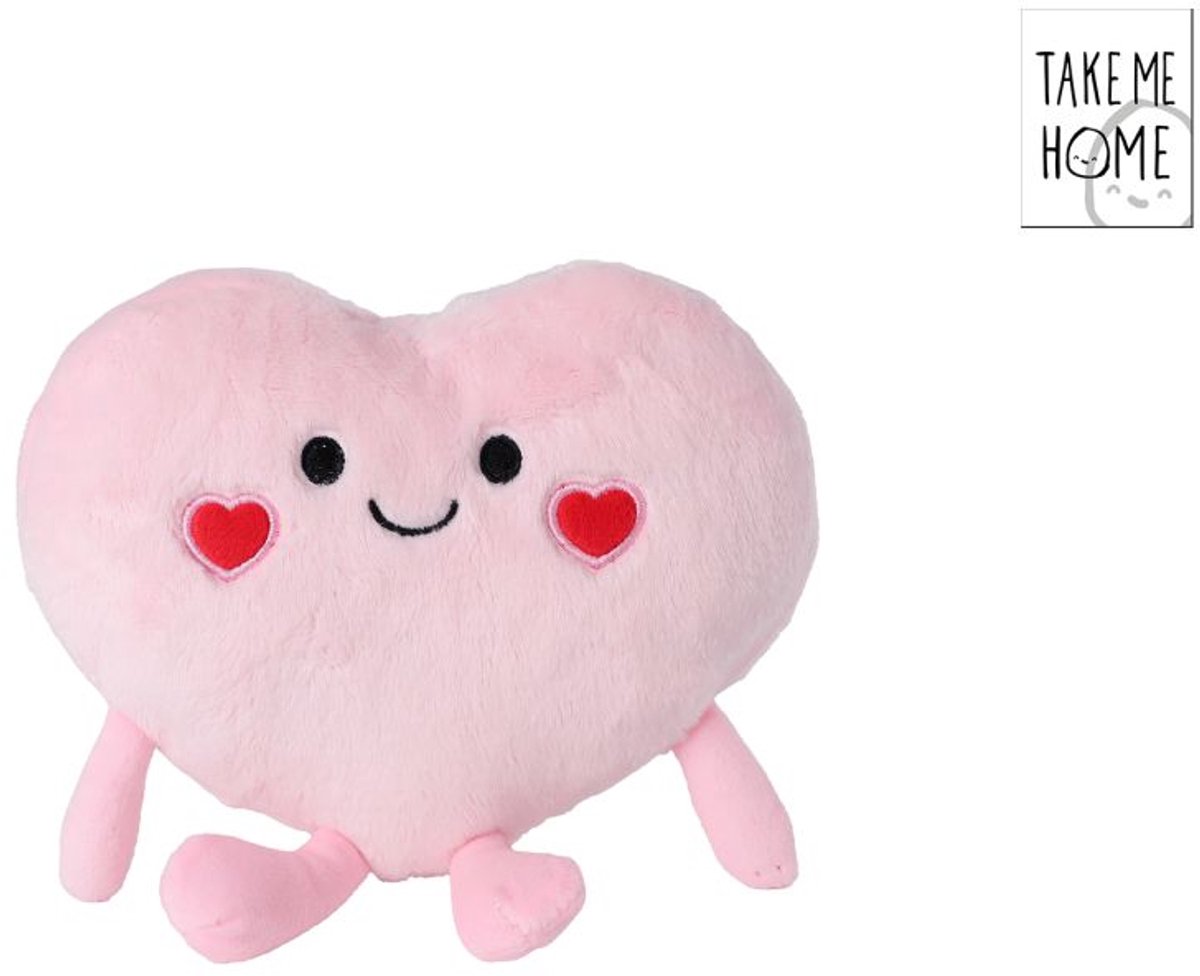Take Me Home hart S licht roze pluche 20cm