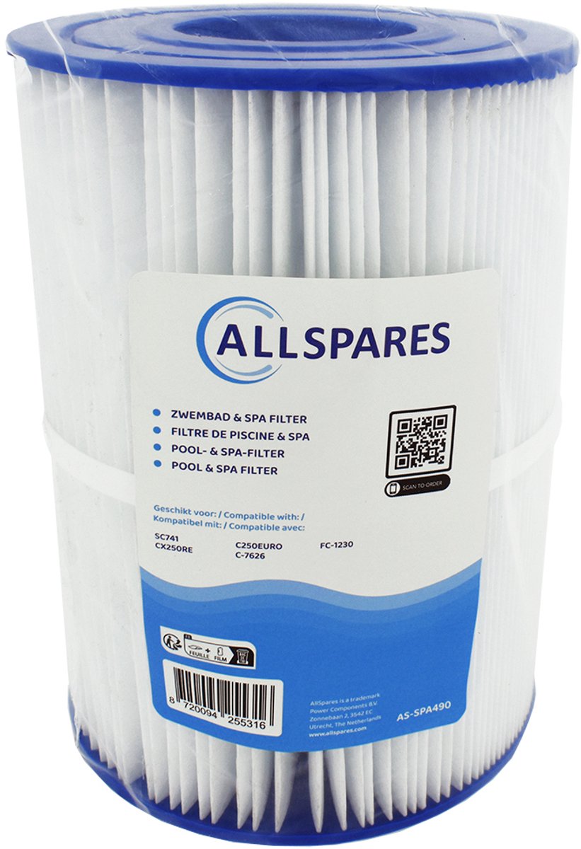AllSpares Waterfilter voor Zwembaden geschikt voor Hayward StarClear CX250RE / C250 / C250EURO (Ø178x247mm)