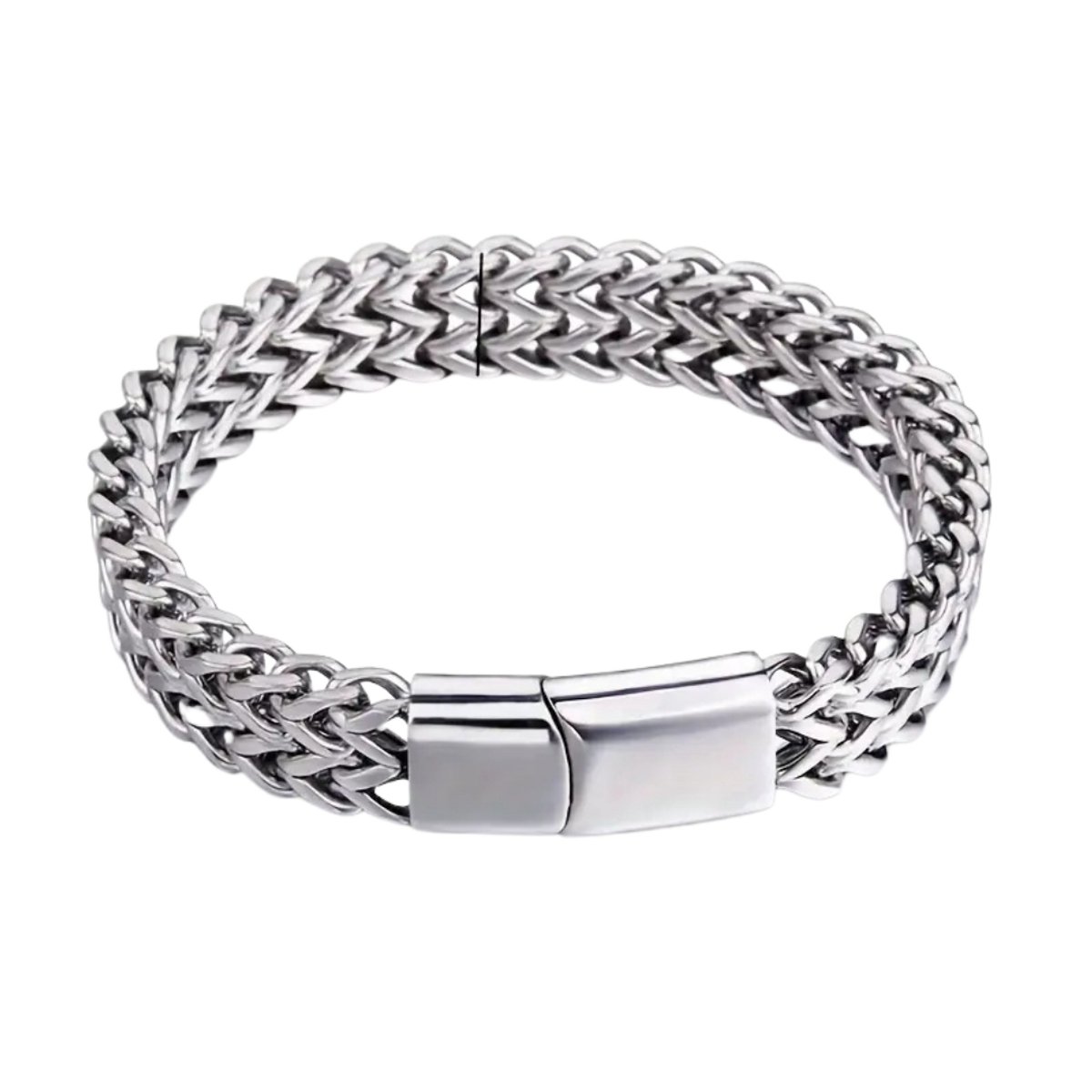 Nivard Armband - Staal - Nep Zilver - Heren - 19cm