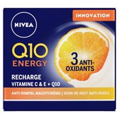 NIVEA Q10 Energy Recharge Versteviginde Nachtcrème - Hydraterende Anti-Rimpel Crème - Alle Huidtypes - met Vitamine C en E - 50 ml