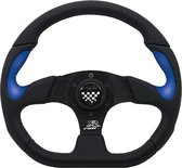 Simoni Racing Sportstuur X2 Poly/Pelle 'Formula' 330mm - Zwart/Blauw