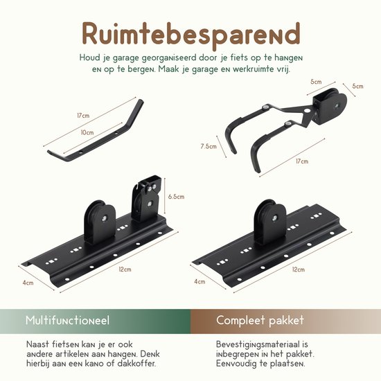 Recalma Fietslift - 60 kg draagkracht - elektrische fiets - lift-ophangsysteem