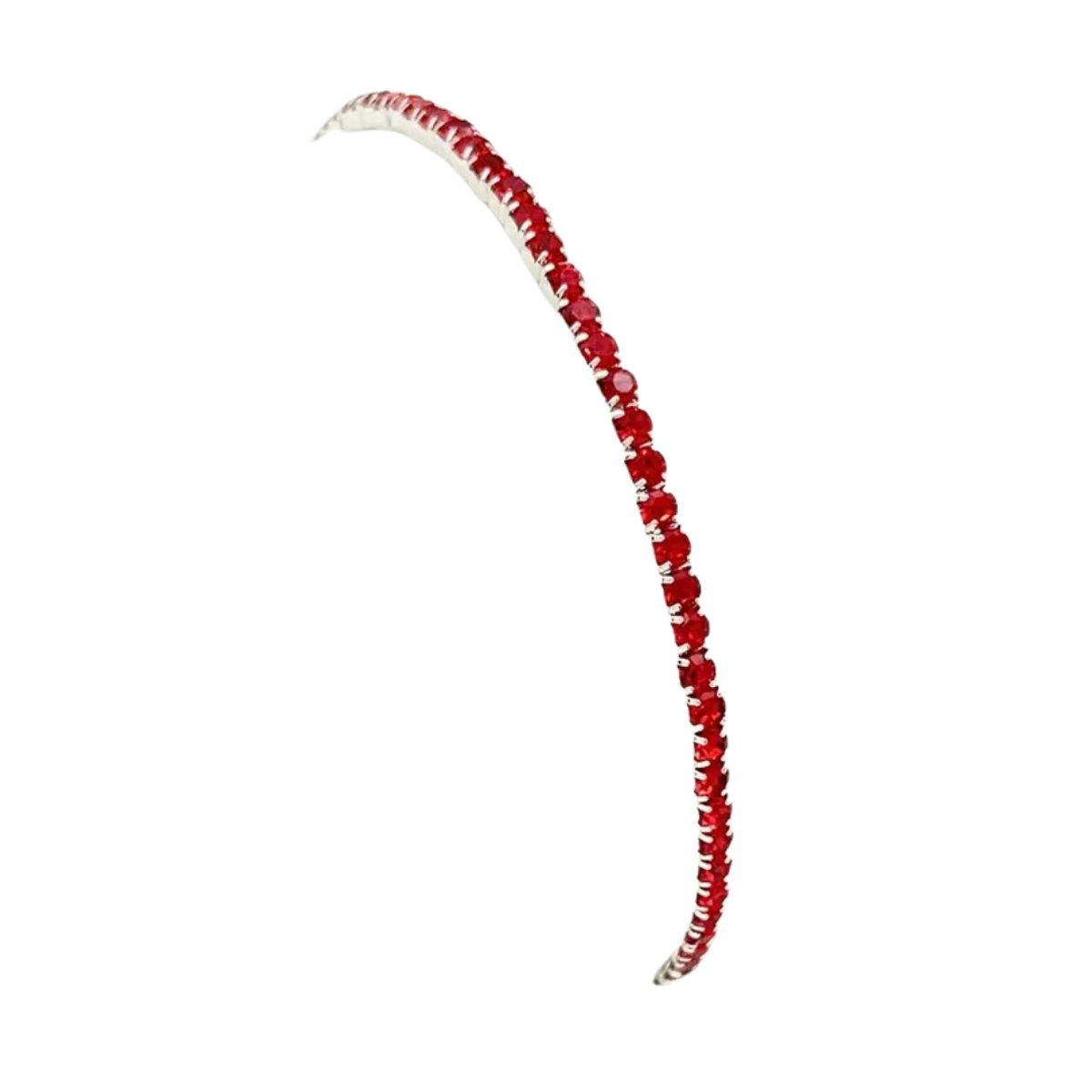 Nivard Armband - Staal - Nep Zilver - Dames - Zilver/Rood