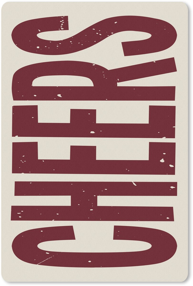 Muismat 18x27 cm - Mousepad Red - Cheers - Decoratie - Beige - Muismatten
