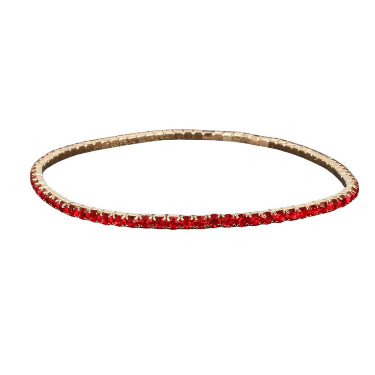 Nivard Armband - Staal - Nep Zilver - Dames - Rood