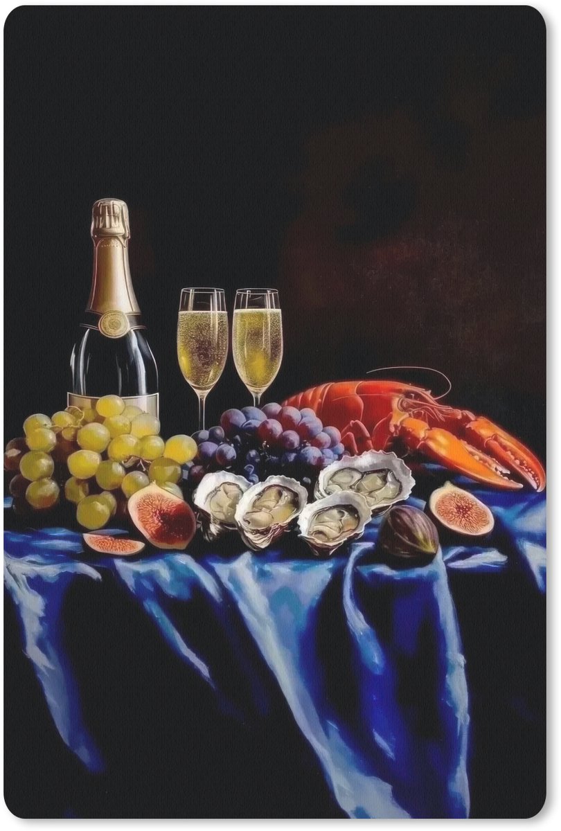 Muismat 18x27 cm - Mousepad Champagne - Luxe - Oesters - Muismatten
