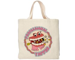 Creasowl® - Professional Yapper - Boodschappentas 38 x48 cm - Polylinnen- Grappige tas - Shopper - Canvas tas - Boodschappen tas - Totebag - Schoudertas - Draagtas - Sarcasme