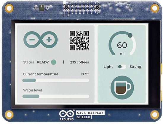Arduino GIGA Display Shield Touchscreenmonitor 10.1 cm (3.97 inch) 800 x 480 Pixel