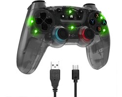 NAXSIR Draadloos Controller compatibel Nintendo Switch Pro- Bluetooth Gamepad met RGB 7-Kleuren Verlichting,Trillingsfeedback & Lange Speeltijd