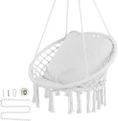 Bol.com Hangstoel - gezellig en stijlvol voor elke kamer. Deze macramé stoel heeft een draagvermogen van 150 kg. Met stalen buiz... aanbieding