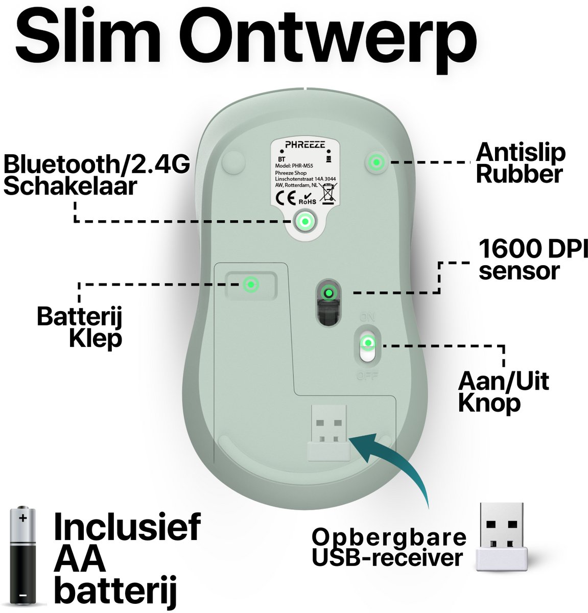 Compacte Draadloze Bluetooth Muis thumbnail 6