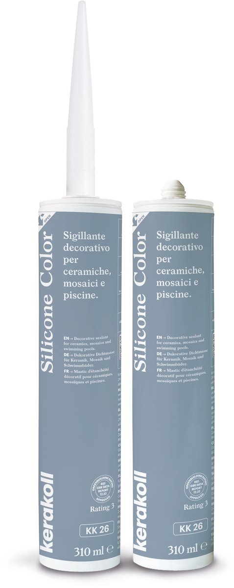 Kerakoll - Silicone Color - KK26 - Siliconenkit - Kleur 26 Licht Blauw - Verkrijgbaar in 50 Kleuren - Greenbuild rating 3