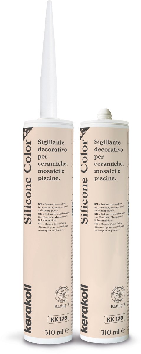 Kerakoll - Silicone Color - KK126 - Siliconenkit - Kleur 126 Beige Bruin - Verkrijgbaar in 50 Kleuren - Greenbuild rating 3