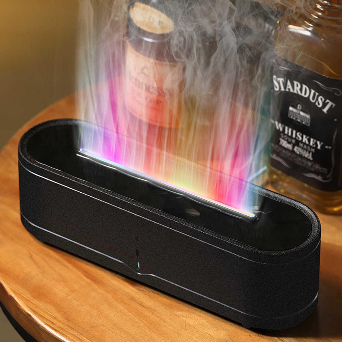 Goedkoopste Aroma Flame Diffuser Zwart - Vlam effect - Aromadiffusers - Luchtbevochtiger - Aromatherapie - Geurverspreider - Vernevelaar - Kado - Cadeau
